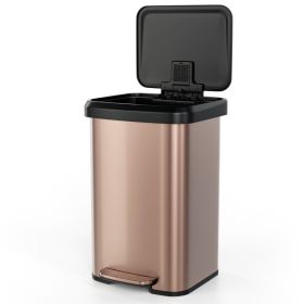 13-Gallon Copper Gold Stainless Steel Step Trash Can with Soft Close Lid 13-Gallon Copper Gold Stainless Steel Step Trash Can with Soft Close Lid